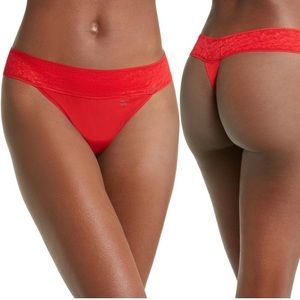 Tommy John Cool Cotton Lace Thong Panties
